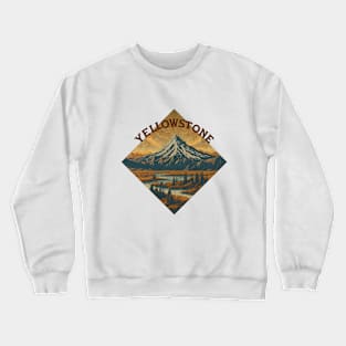 Majestic Yellowstone Mountain Landscape - Vintage Artistry Design Crewneck Sweatshirt